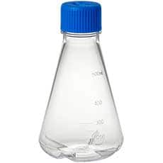 Baffled Bottom Erlenmeyer Flasks, 500mL, PC, Sterile, Cs/12