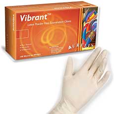 Powder-Free Creamy White Latex Gloves, Medium, Box/100