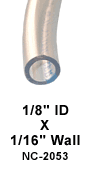 Clear Tubing, 1/8 ID x 1/16, 5 ft.