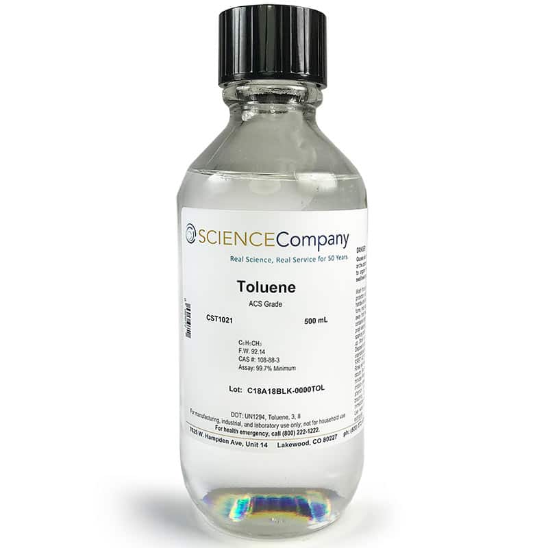Reagent Grade Toluene, 500mL for sale. Buy from The Science Company.