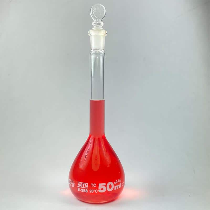Glassco Class A Glass Volumetric Flask, 50mL