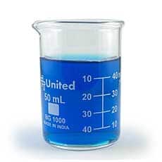 Dual Scale Borosilicate Beaker, 50mL