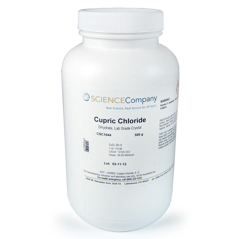 Lab Grade Cupric Chloride or Copper Chloride, 500g for sale. Buy from