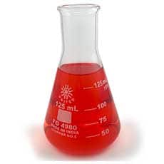 Borosilicate Glass Erlenmeyer Flask, 125mL