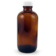Amber Glass Narrow Mouth Bottle, 4oz.